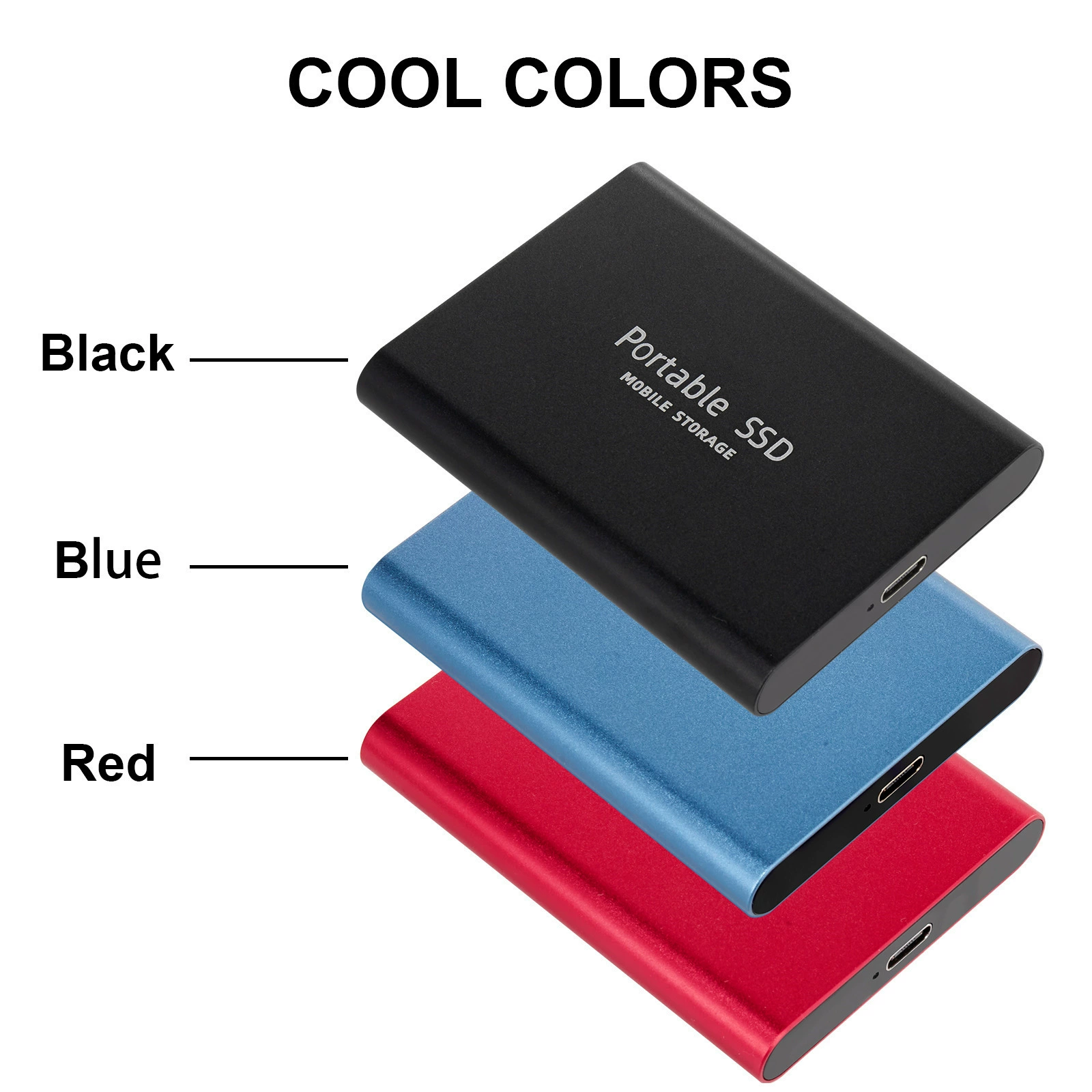 Портативный SSD внешний жесткий диск, емкость до 128 ТБ, USB-наладка, компактные размеры 8,54×6,75×3,46 см