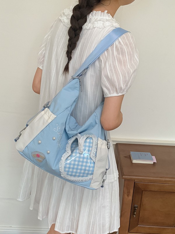 Bolsa multipropósito de dibujos animados coreanos para mujeres verano 2026 nueva moda dulce mochila de hombro de viaje bolsa de ocio image 1
