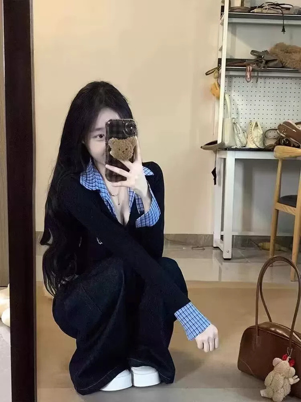 高级感纯欲风polo领春秋韩版时尚学院风修身收腰休闲两件套女装|undefined