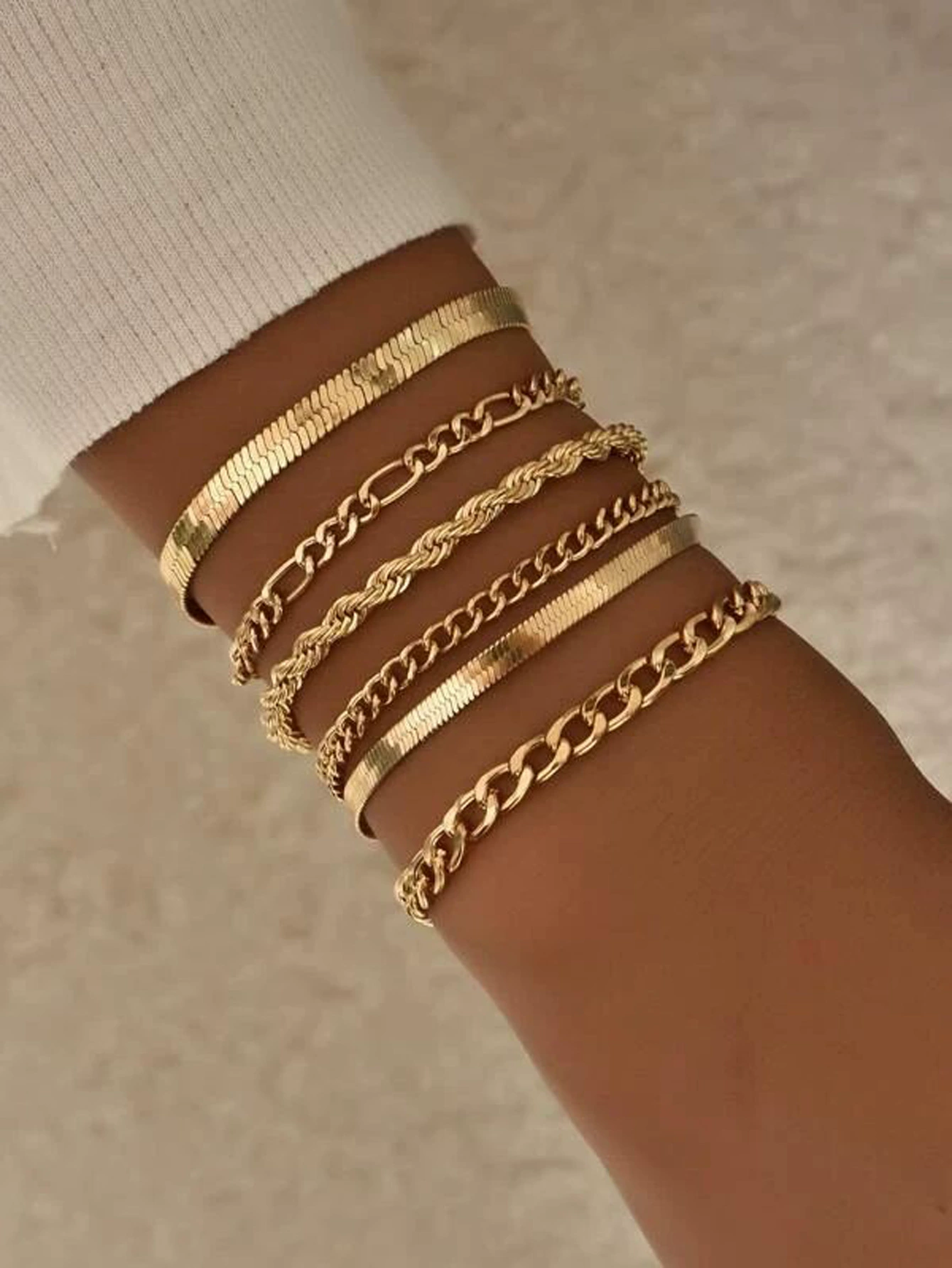 Metal Bracelet Set, 4-Piece Multi-Style (hip-hop, punk, European) – mixed finishes