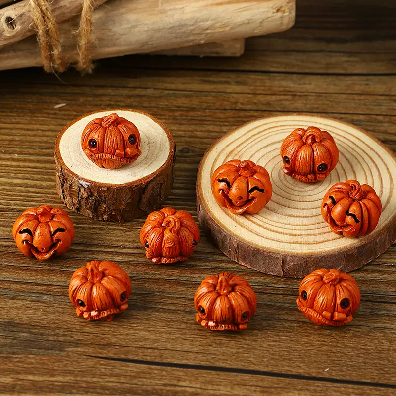 跨境新款迷你树脂南瓜小摆件万圣节装饰摆件鬼节气氛布置道具