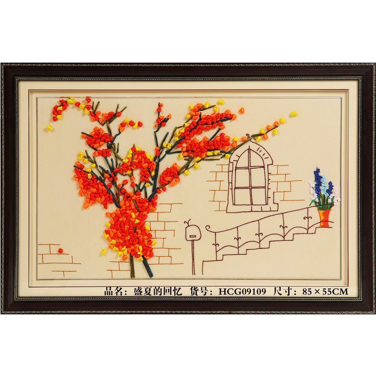 Bordado a mano DIY cinta bordado colgante pintura principiante bordado punto de cruz sala de estar pintura decorativa Lu bordado niños pequeña pintura colgante