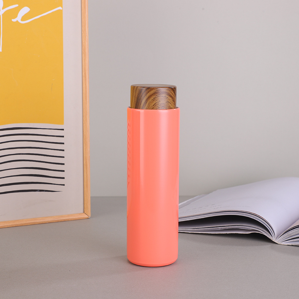 Red explosiva madera taza de aislamiento 304 acero inoxidable regalo de negocios taza de agua creativa taza portátil