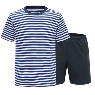 Wholesale Haihun Shirt Summer Sea Physical Training Suit Two-Piece Suit Men's Marine Loose Round Neck T-Shirt Short-Sleeved Quick-Drying