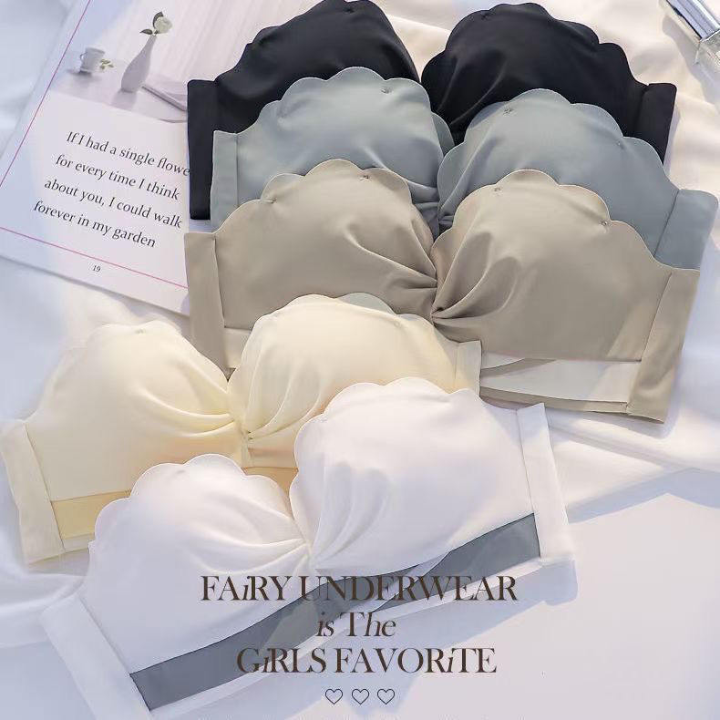 New Style Lingerie for Women with Small Busts, White Japanese-Style Strapless Anti-Slip Seamless Wireless Bra Top New Style Lingerie for Women with Small Busts, White Japanese-Style Strapless Anti-Slip Seamless Wireless Bra Top