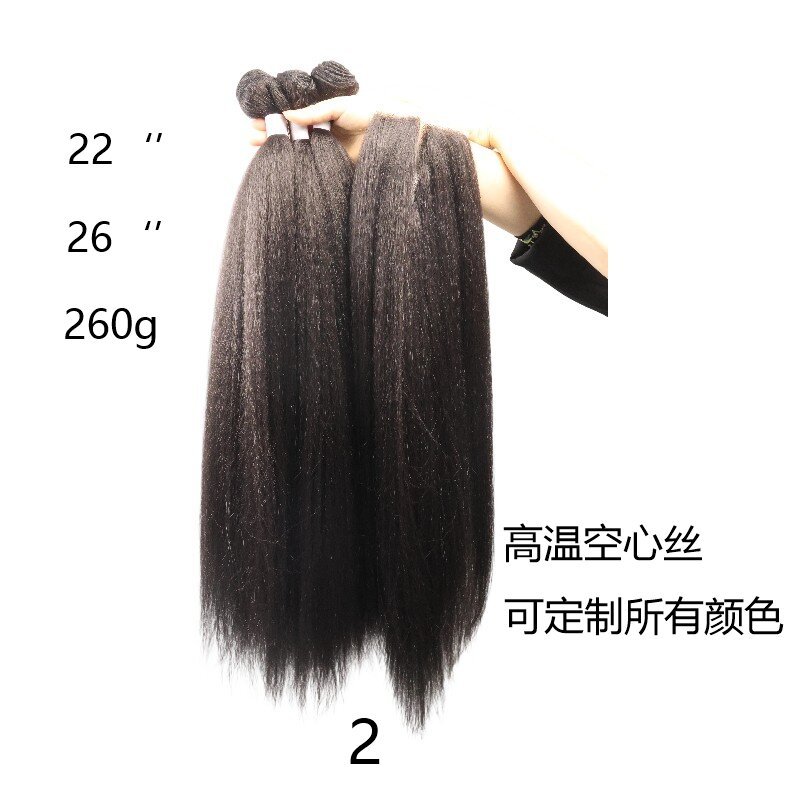 Espejo cruzado europeo americano africano pelucca de mujer luz Yaki pelucca floja parcial larga pelucca recta 3 + 1 bloque de pelo