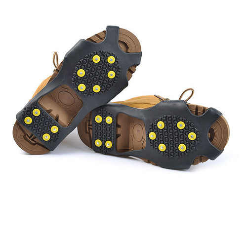 Hardened 10-tooth simple crampons outdoor mountain climbing crampons anti-slip shoe covers snow snow claws anti-fall anti-slip shoe chain shoe spikes