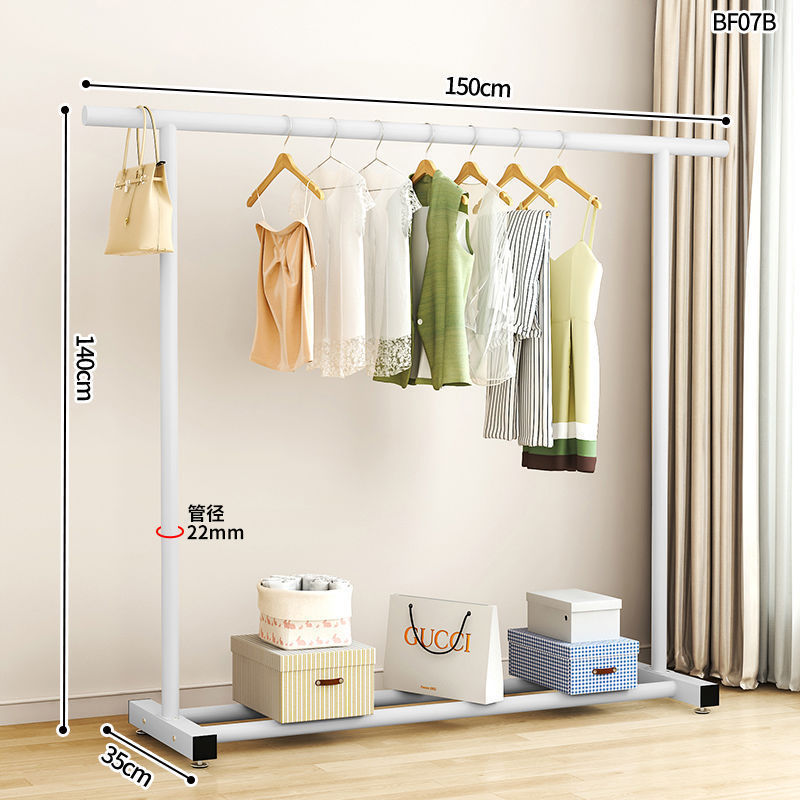 Percha de gorras para el suelo doméstico dormitorio móvil ropa crema simple dormitorio percha de ropa percha de secado percha vertical