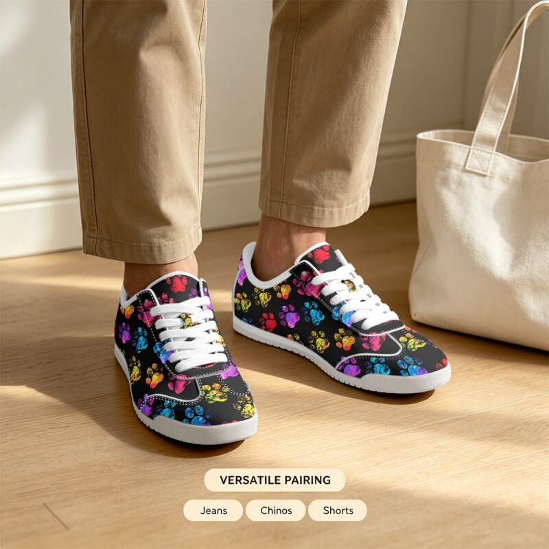 Cross-border women's shoes, Amazon bestsellers, dog paw print casual shoes, custom-made according to design, minimum order of one piece, men's shoes, sneakers Cross-border women's shoes, Amazon bestsellers, dog paw print casual shoes, custom-made according to design, minimum order of one piece, men's shoes, sneakers