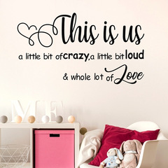 跨境新款this is us英文箴言客廳臥室可移除乙烯基牆貼畫批發J7-6