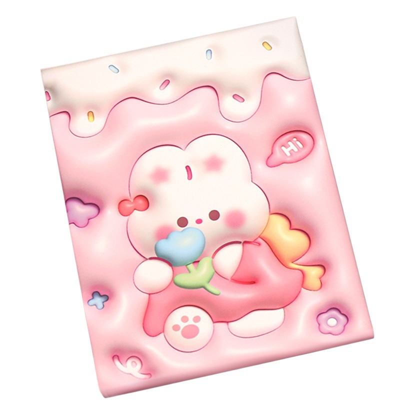 Espejo plegable tridimensional Flip espejo de vestir de dibujos animados ins dormitorio de estudiantes espejo de maquillaje portátil al por mayor