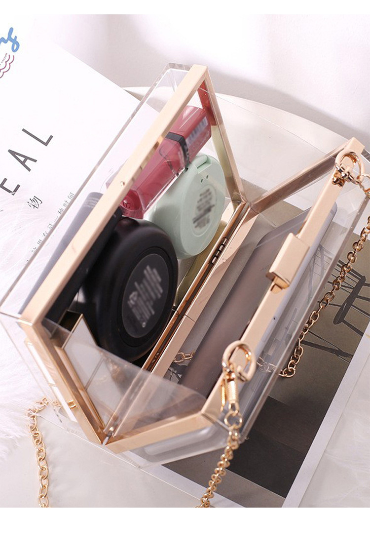 Classic Style Style Square Shape Arylic Transparent Evening Bags