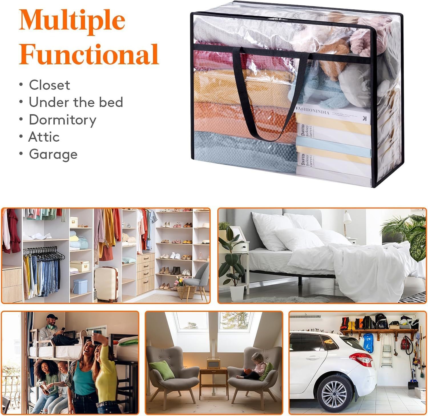 260g Weight Storage Bag Storage & Cleaning 10 Quantity PVC Material Transparent Pattern Simple Style Style Simple Style Transparent PVC Storage Bag 7