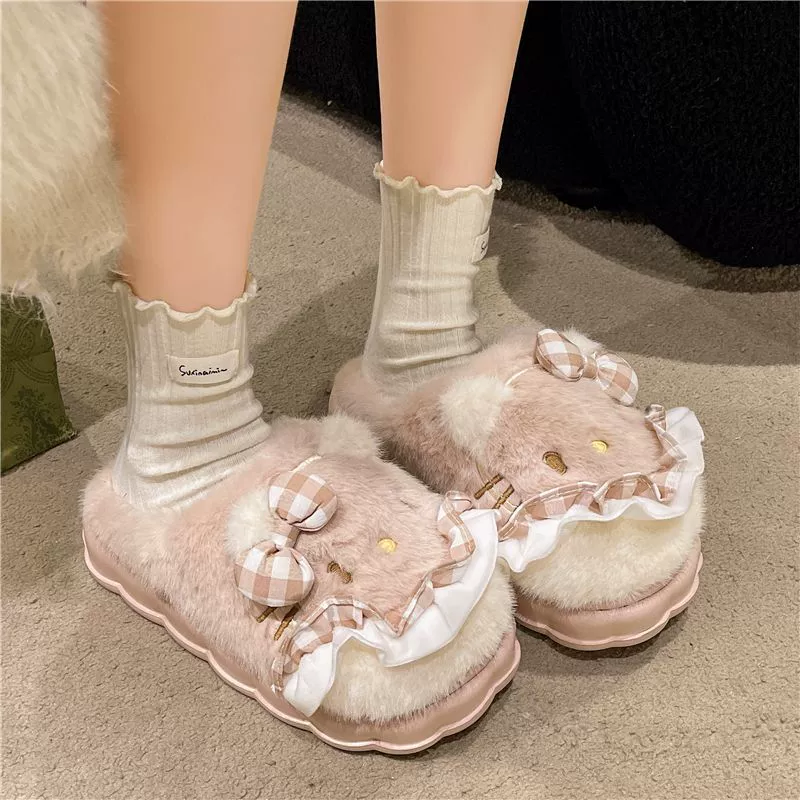 Hello Kitty, hello kitty, милые тапочки, утепляющая обувь