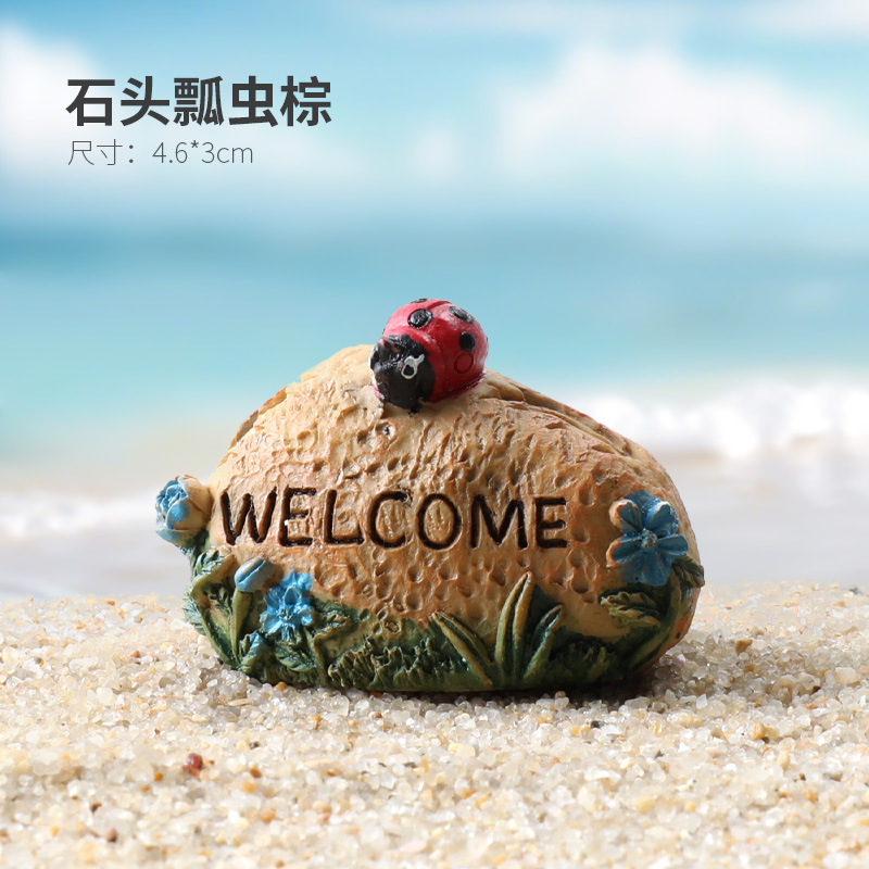 Pecera Micropaisaje Simulación de paisajismo Dibujos animados Paquete de coral Coconut Beach Montaña Esquivar Decoración de la casa