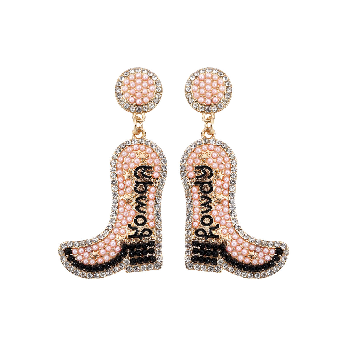 1 Pair Vintage Style Letter Boots Alloy Drop Earrings display picture 4