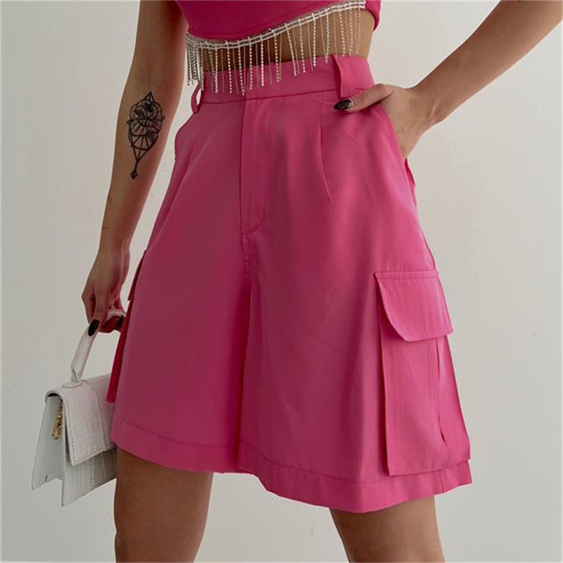 European and American New Style Suit Shorts for Women in Summer Hot-Selling Accordion Bag Shorts for Women Straight Loose Casual A-Line Five-Point Pants