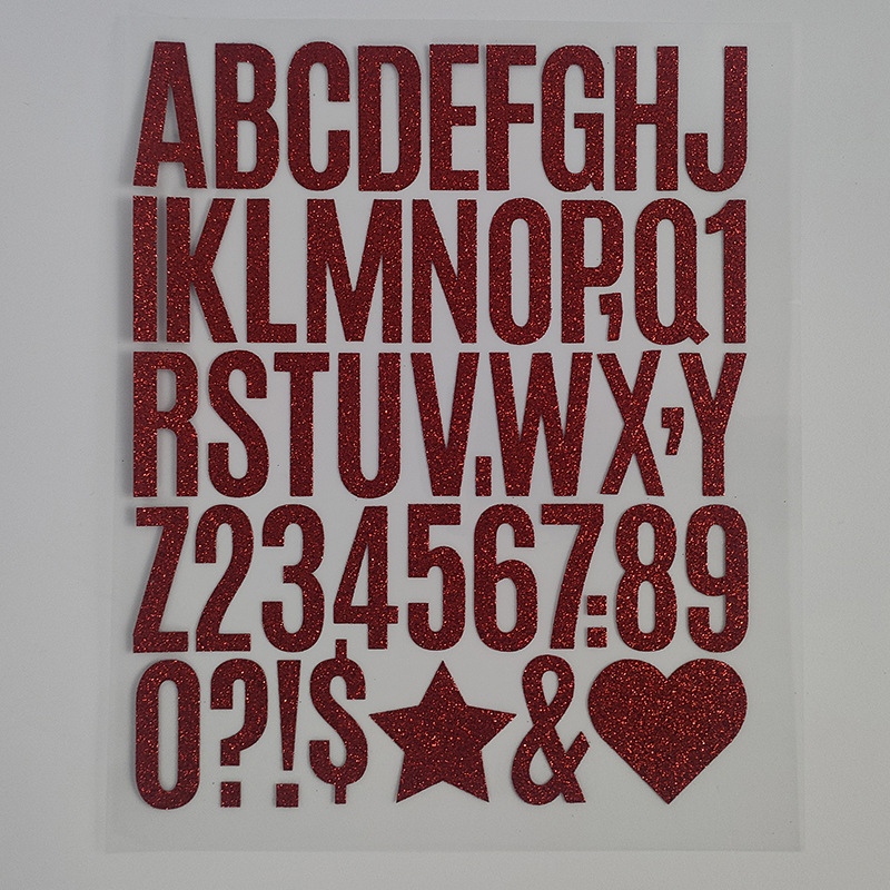 Pegatinas de letras de brillo transfronterizas, impermeables, buzones de correo de gran tamaño, decoración de regalos creativos, pegatinas digitales de brillo de bricolaje