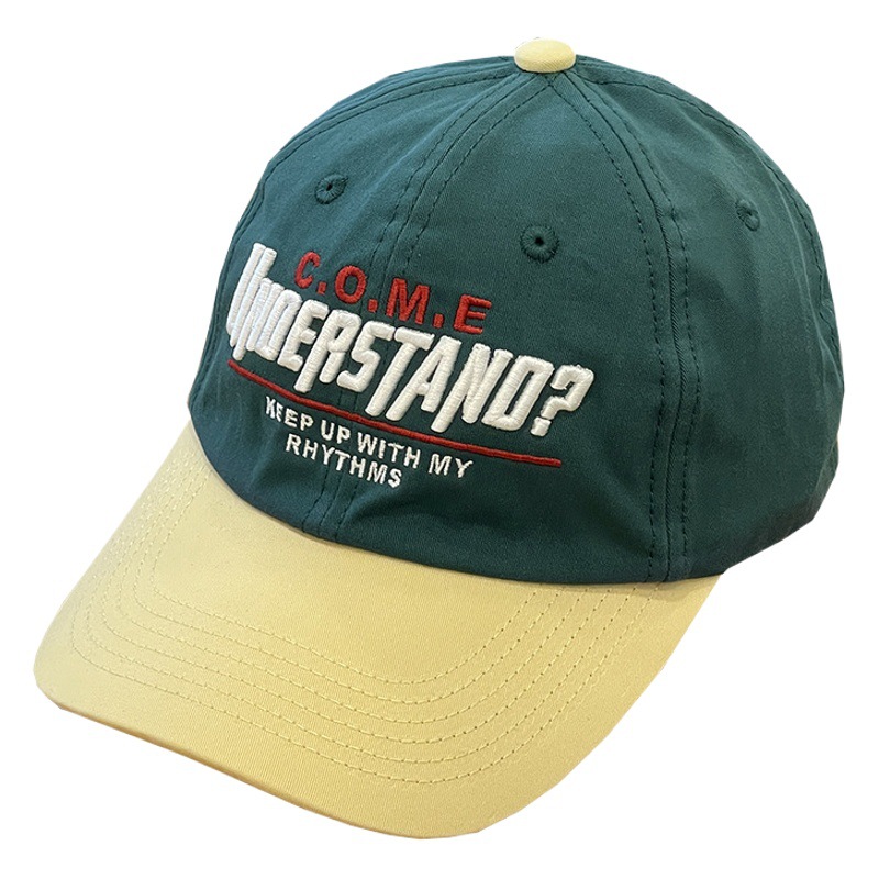 Sombrero de alta calidad mujer pareja contraste color medio suave superior gorra de béisbol primavera y verano estilo coreano carta bordado color a juego gorra de pico Masculino