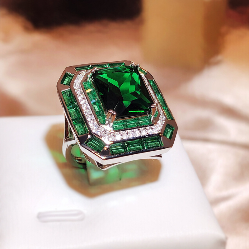 Retro Simple Style Rectangle Copper Plating Inlay Zircon Open Rings display picture 4