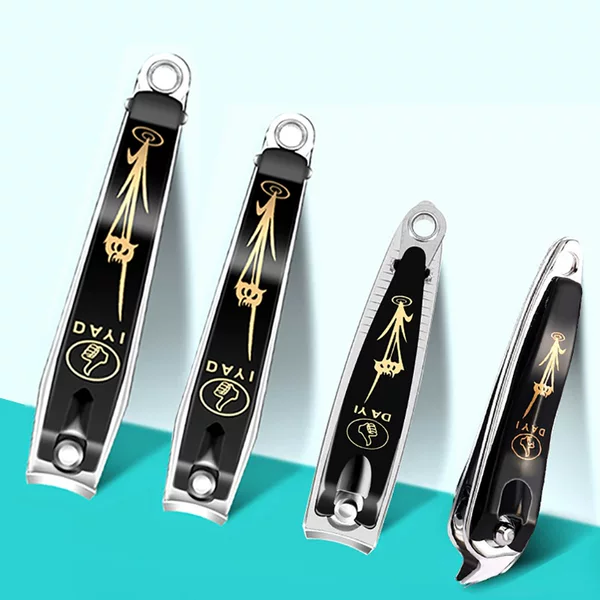 Black Printed Nail Clipper Large Nail Clipper Small Nail Clipper Oblique Mouth Manicure Tool Dead Skin Tool in Stock