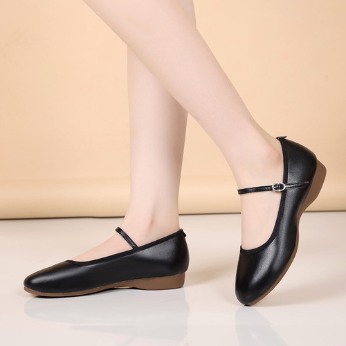 Soft leather soft-soled square dance shoes for women, flat tendon-soled dance shoes, adult dance shoes, wear-resistant dance shoes, ballroom dance shoes