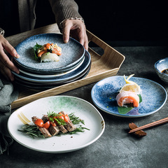 日式不規則陶瓷盤子火鍋烤肉串串盤創意家用吐骨碟西餐盤牛排餐盤