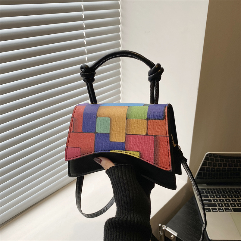 2024 invierno nuevo estilo coreano macarón bolso de hombro color de choque bolso de mano de textura casual bolso de mujer