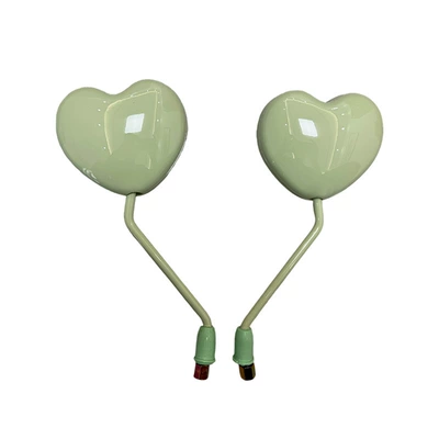 Reflective Mirror for Electric Vehicles, Suitable for Battery-Operated Vehicles, Colorful Heart-Shaped Cute Reflective Motorcycle Mirror (Motorcycle rearview mirror) - 8mm-universal-screw-green-love