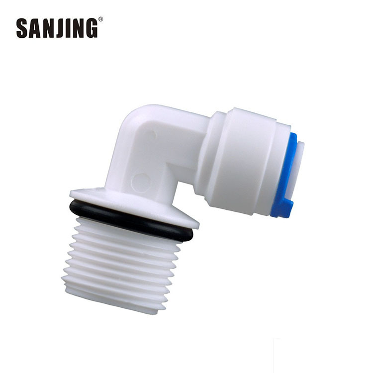 Comercio al por mayor 2 puntos enchufe rápido purificador de agua Conector 3 puntos dientes vuelta 2 puntos tubo codo con junta tórica conector de la bomba de agua 4046