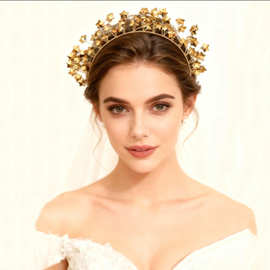 团铭新款新娘皇冠星星发箍结婚发饰新娘饰品婚纱礼服配饰厂家直销