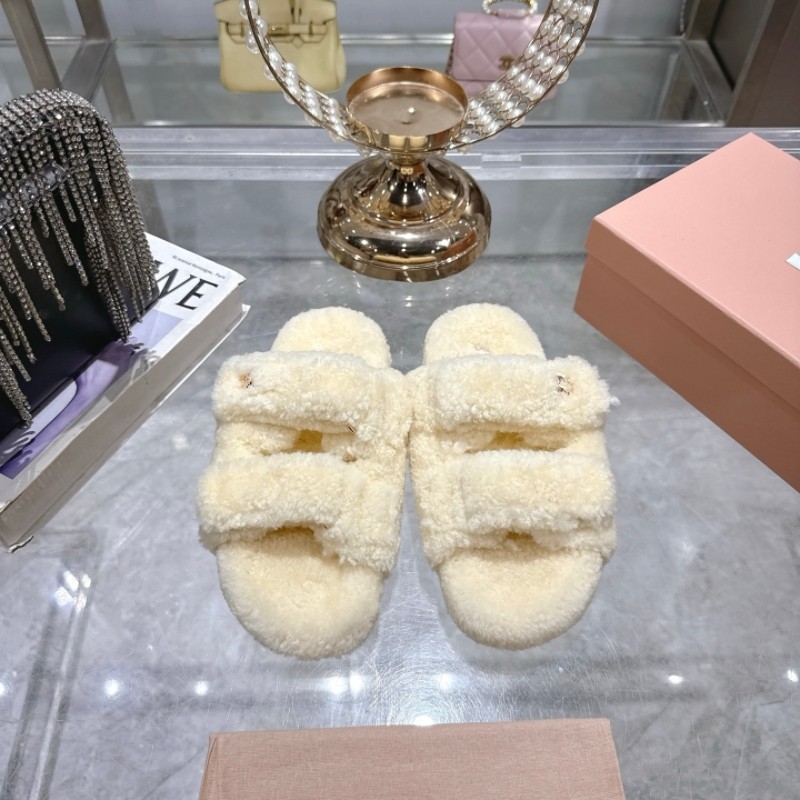 鼎版  25秋冬新款真皮羊羔毛拖鞋厚底外穿女皮毛一体松糕底毛毛鞋|undefined
