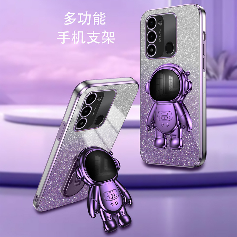 Suitable for Infinixnote40 Glitter Phone Case Hot50 Electroplated Astronaut Stand Spark2022 Soft Case 3