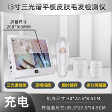 13寸三光谱平板头皮毛发毛囊检测仪双镜头四分割显示三光谱技术