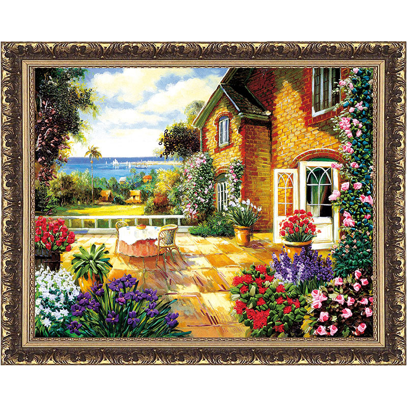 Oujin nianhua cinta bordado fábrica directa color impresión colgante pintura floral fragancia sala de estar entrada pintura decorativa