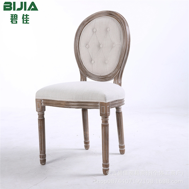 Sillas de madera maciza sillas de restaurante retro sillas de café de hotel sillas de boda sillas de alquiler de boda sillas de espalda redonda idílicas europeas