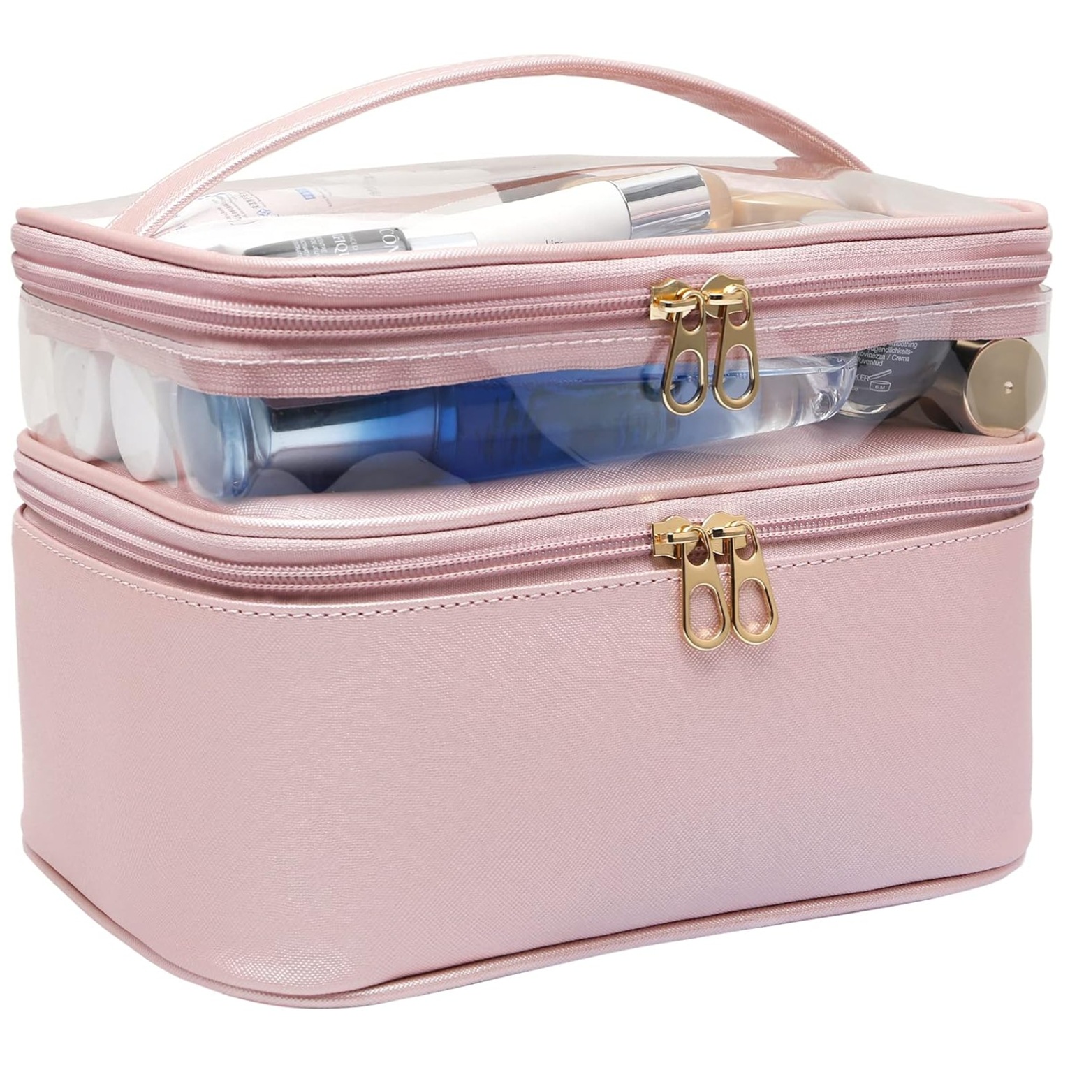 Leather double -layer large organizer pocket commute tourism can be…