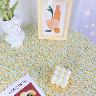 Tablecloth Fabric Ins Girl's Heart Book Tablecloth Student School Desk Cloth picnic cloth Nordic Coffee Table Dining Table Cloth Rectangular