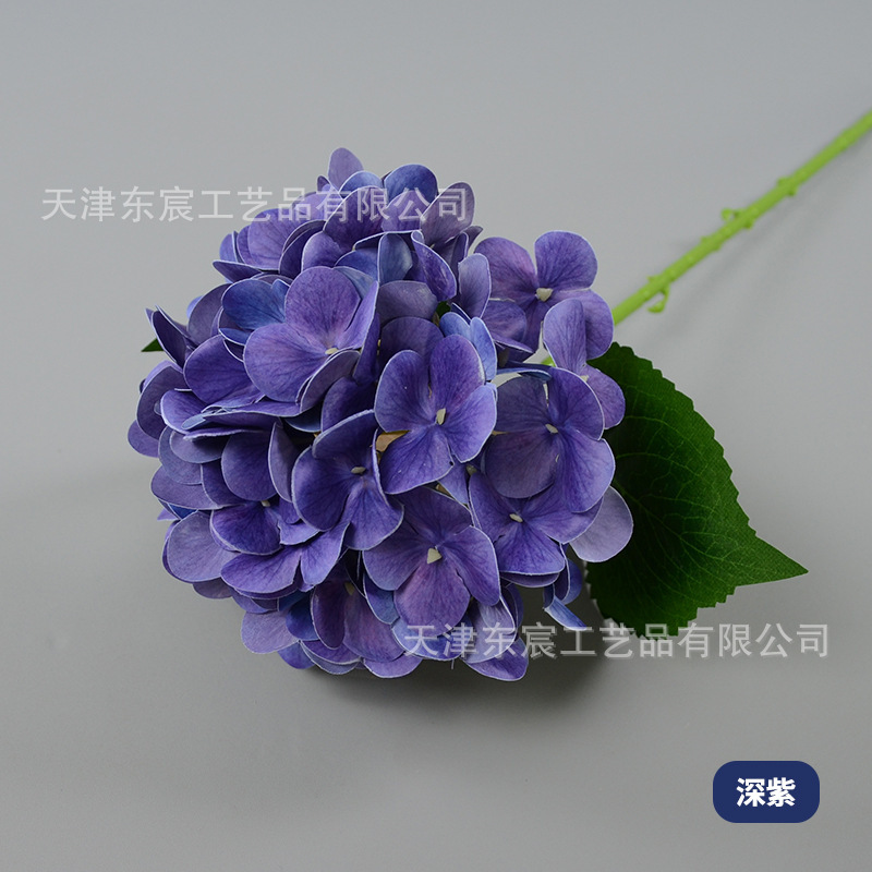 単枝72頭のフィルムのアジサイのシミュレーションの花の卸売りの大型の園芸の滝の装飾の形の偽の花の3dフィルムのアジサイ|undefined