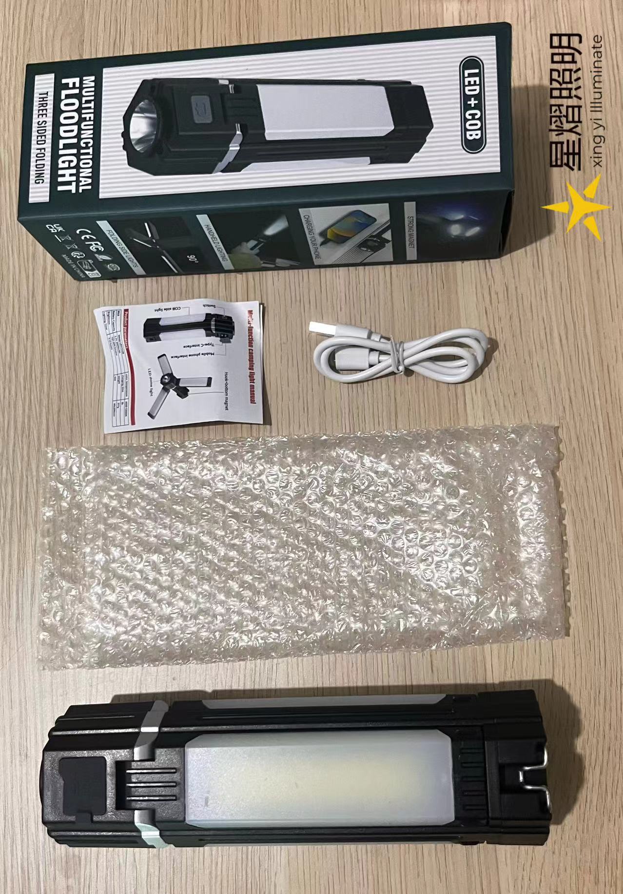 Lámpara de camping plegable con power bank – Multifuncional y recargable por USB