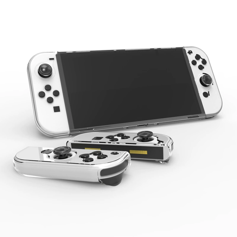 Защитная оболочка из PC для Nintendo Switch OLED, прозрачная кристаллическая оболочка раздельного типа, защитная крышка главного блока с окном доступа