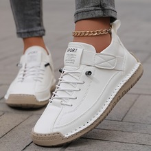 跨境爆款手工缝线女鞋男鞋情侣鞋秋冬平底单鞋休闲鞋子马丁靴子