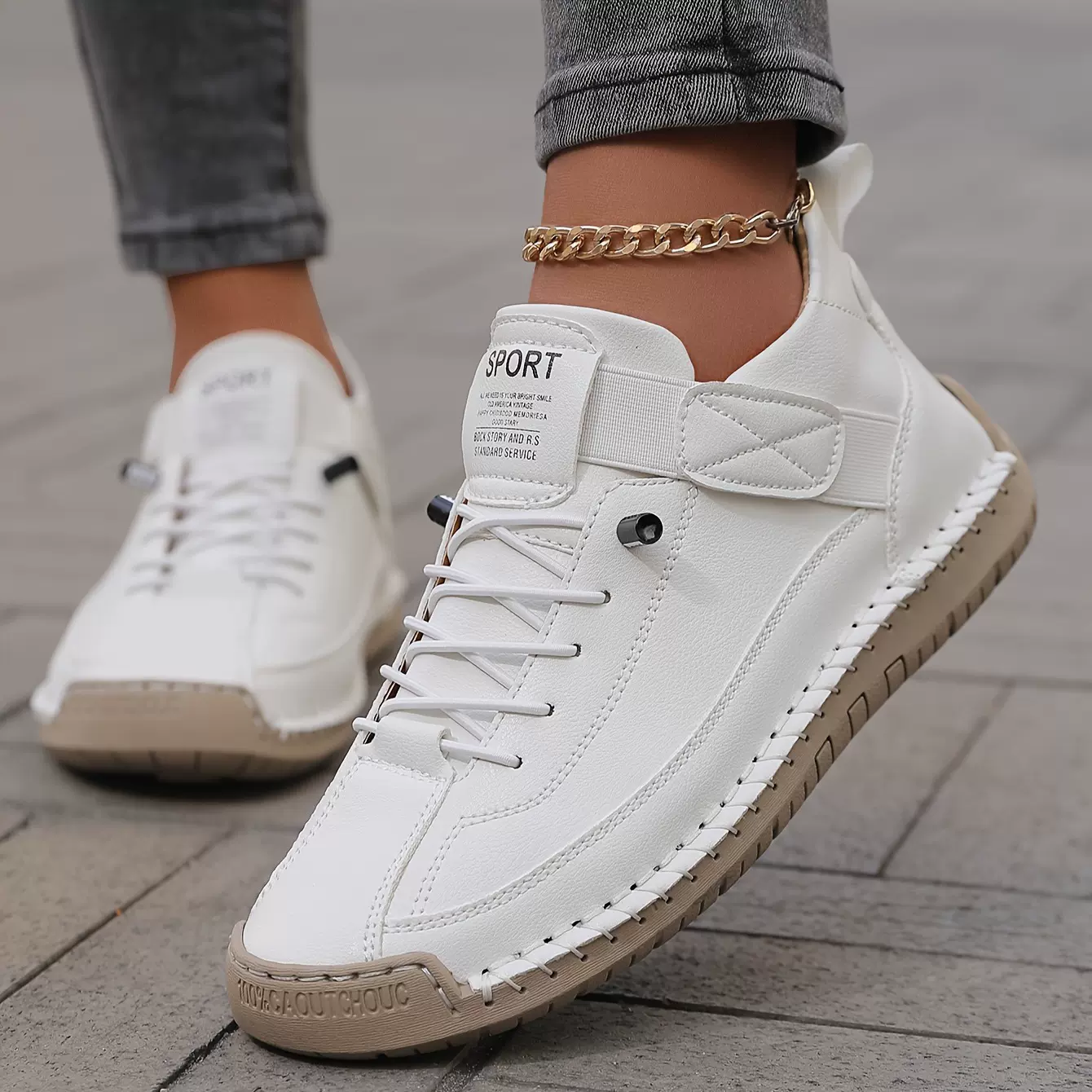 跨境爆款手工缝线女鞋男鞋情侣鞋秋冬平底单鞋休闲鞋子马丁靴子