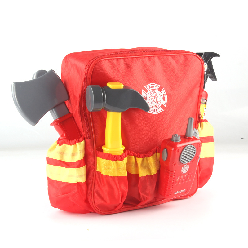 Play House juguete simulación bombero herramienta traje Cosplay bombero juego de rol accesorios bolsa