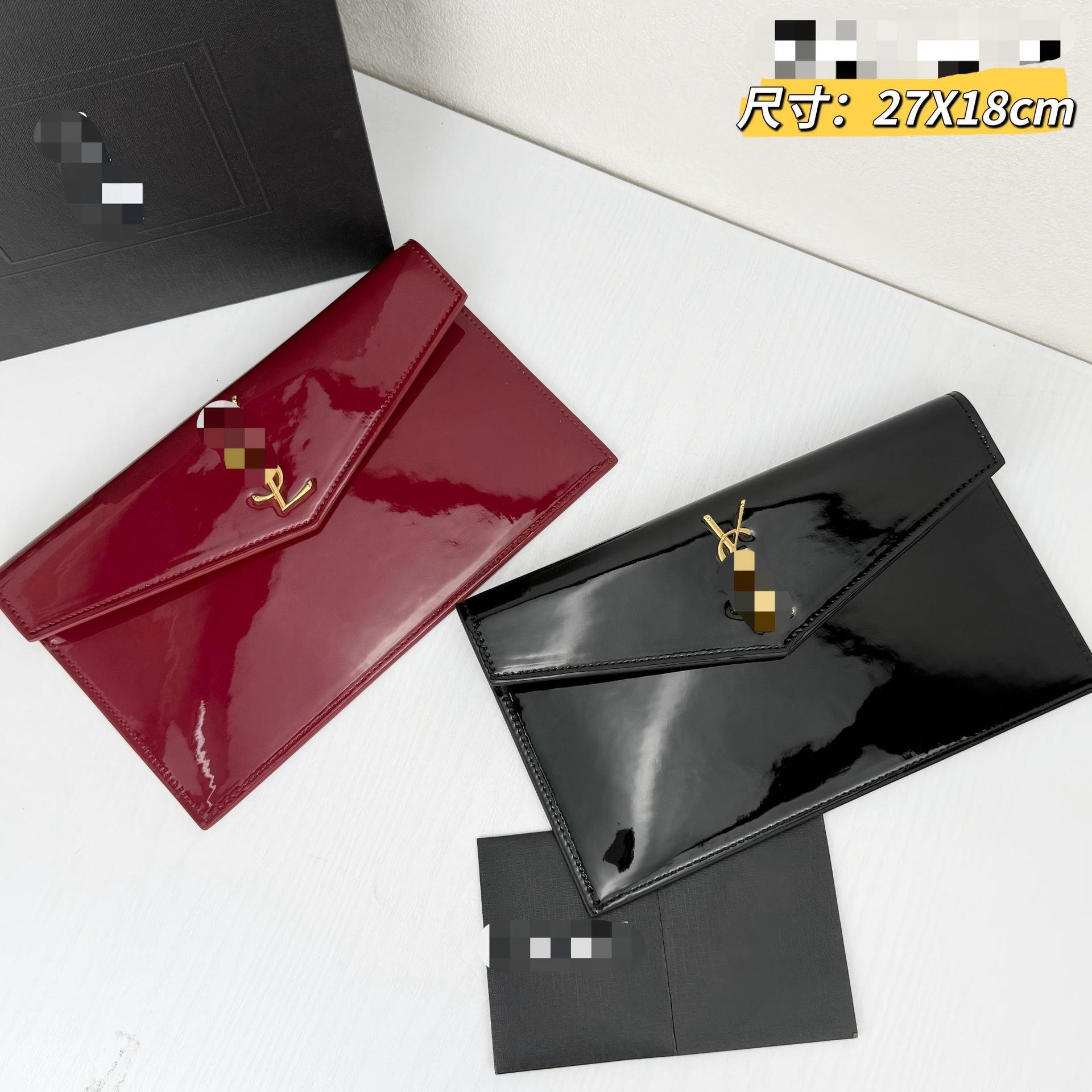 2025 New Patent Leather Clutch Bag For Women Luxury Envelope Bag Crocodile Embossed Genuine Leather Evening Bag Designer Handbag