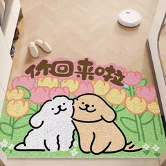 玄関ドアフロアマットワイヤーリング玄関ドアライン子犬泥こすり土マットドア滑り止めサイレントデザイン