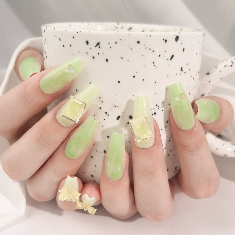 30 piezas de manicura transfronteriza de estilo chino de uñas de uñas para adultos, uñas falsas con accesorios, parches de uñas