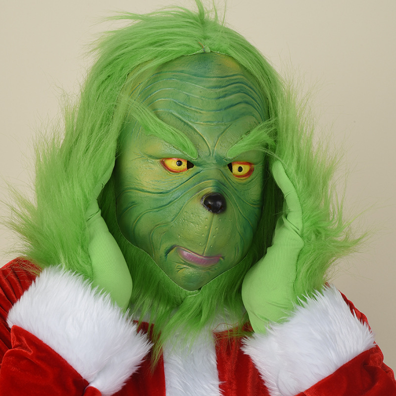 绿毛怪グリンチThe Grinchクリスマスマスク毛手袋コスプレ祭りアイテムグッズグッズ|undefined