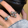 Retro adjustable one size ring suitable for men and women, punk style, on index finger