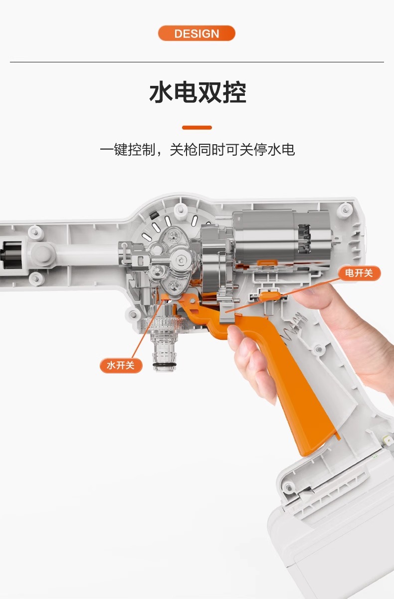 Yili 2060 Wireless Car Washing Machine High-Pressure Water Gun Household Car Lithium Battery Car Washing Artifact Strong Supercharging Portable Water Gun
